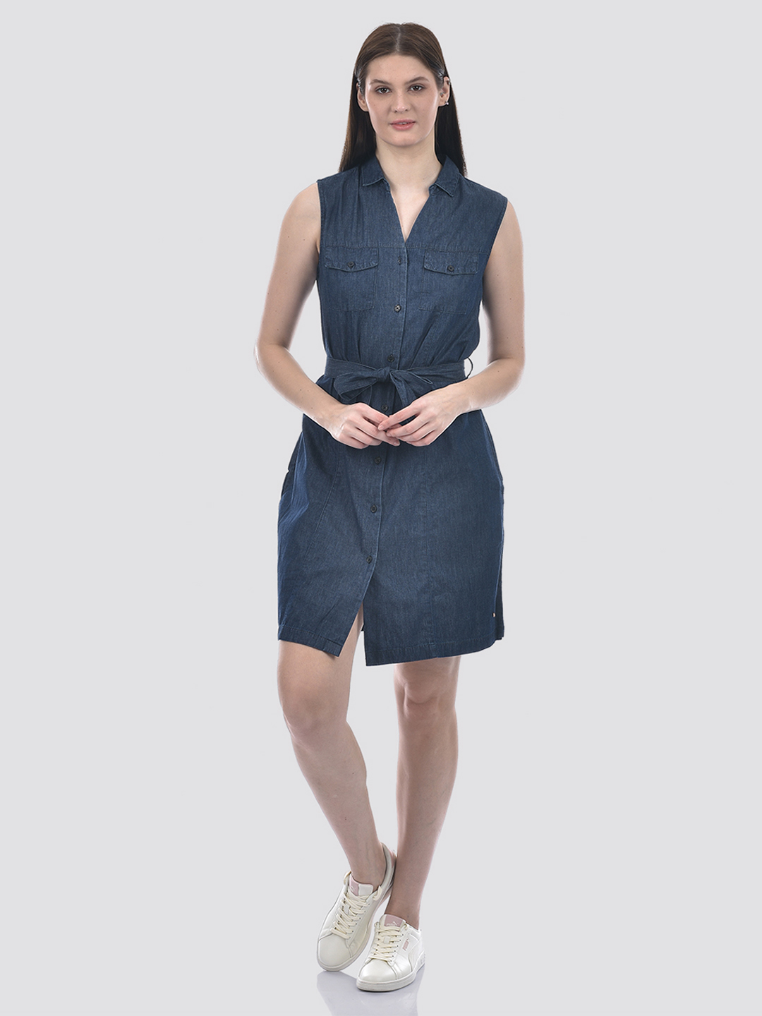 Numero Uno Women Sleeveless Shirt Dress